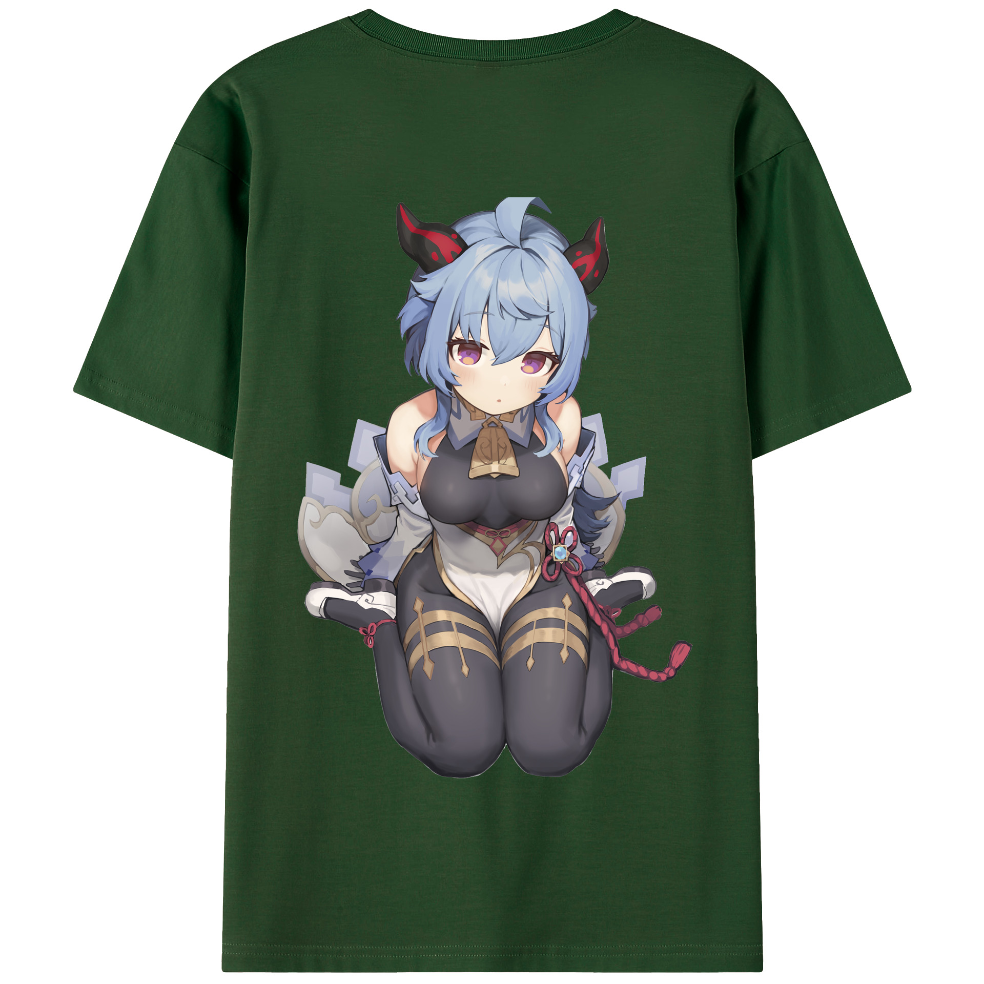 げんし神 甘雨 かんう genshin Ganyu 綿100％半袖Tシャツ（背面プリント）